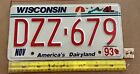 *License Plate, Wisconsin, America's Dairyland, DZZ - 679
