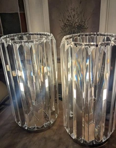 Lamps Laura Ashley CAPRI Pair of Glass Lights 27cm Both In Immaculate Condition - Picture 1 of 13