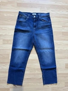 Schwarze Gänseblümchen Größe 13/31 Bella kurze Damenjeans hoher Bund gerade abgeschnittene Beine - Bild 1 von 9