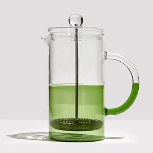 NEW Fazeek Two Tone Coffee Plunger Clear & Green 1.1L - Picture 1 of 2