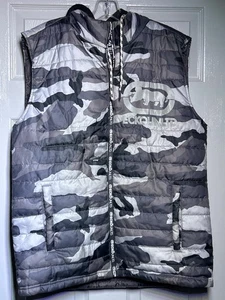 Ecko Unlimited Chaleco Abombado Para Hombre Mediano Cremallera Completa Con Capucha Camuflaje Hip Hop Ropa de Calle - Imagen 1 de 10