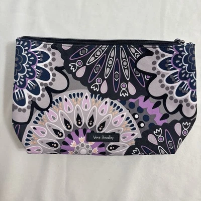 Bolso Vera Bradley Cremallera Medallón Mimosa Púrpura Viaje 10"x 6.5" Foto 1 de 3