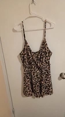 Boohoo Mameluco Mujer Talla 16 Mono Estampado Leopardo Sin Mangas Niñas Noche  Foto 1 de 4