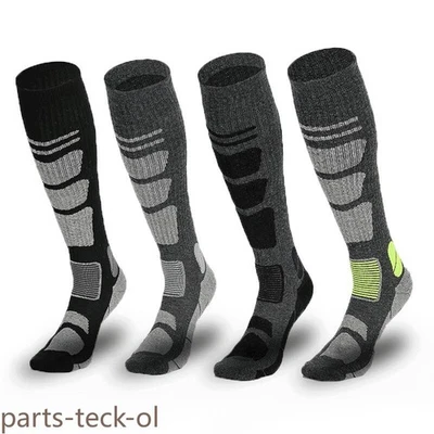 Lana Merino Térmica Gruesa Hasta la Rodilla Hombres Deporte Botas de Alta Resistencia Esquí Calcetines Cálidos EE. UU. Foto 1 de 4