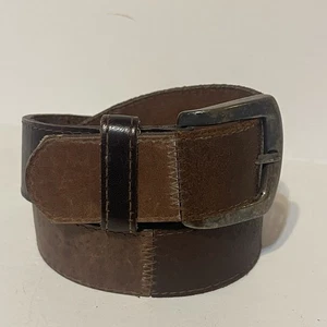 Vintage Hipwear Women’s Size L Patch Brown Leather Fashion Belt Made In Canada - Picture 1 of 8
