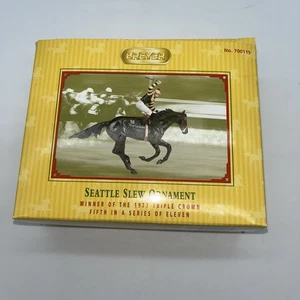 Breyer Seattle Slew Racehorse Holiday Ornament , In Original Box, 1977 TC winner - Picture 1 of 11