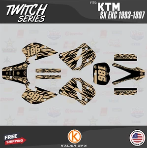 Graphics Kit for KTM 250SX, 250EXC, 300EXC, 360EXC (1993-1997) Twitch - Tan - Picture 1 of 6