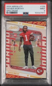Xavier Worthy 2024 Absolute Spectrum No.128 280/350 PSA 9 Kansas City Chiefs - Picture 1 of 3