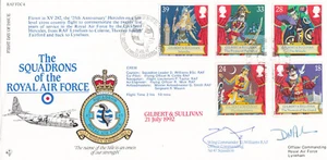 (139967) CLEARANCE Gilbert & Sullivan SIGNED RAF FDC4 FDC 47 Squadron BFPS 1992 - Picture 1 of 2