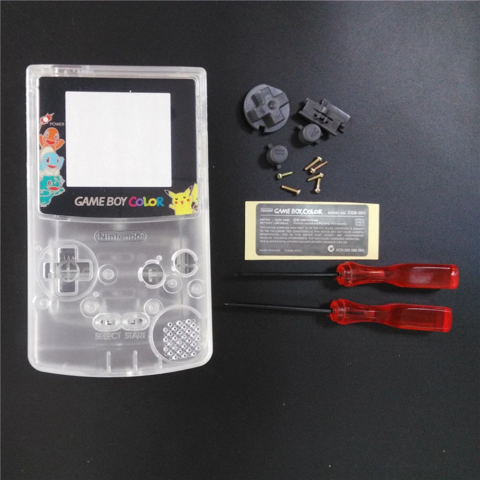 GBC Nintendo Game Boy Color Replacement Housing Shell Screen Clear Pikachu USA! - Image 1 of 1