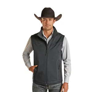 Powder River Outfitters Men's Conceal Carry Indigo Rodeo Vest DM98C01830 - Picture 1 of 7