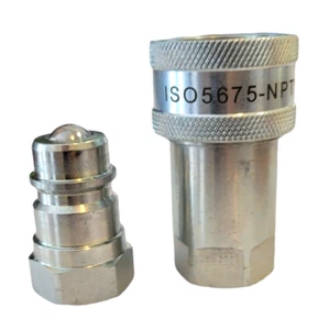 Acoplamiento rápido hidráulico tipo bola macho y hembra ISO 05675 NPT-1/2 - Imagen 1 de 7