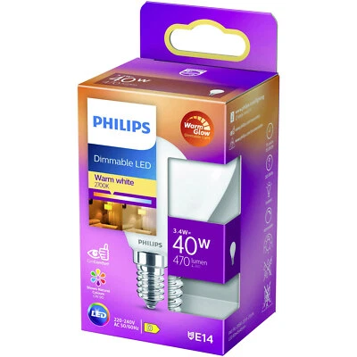 Philips 871951432447300 LED Candle Lamp E14 3.4W Warm White Matte - Image 1 of 2