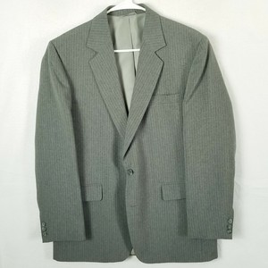 REED ST. JAMES Vtg Gray Striped BLAZER SPORT COAT SUIT JACKET MEN'S 40R