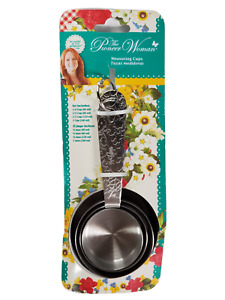 The Pioneer Woman Stainless Steel Playful Posy Embossed Measuring Cups New!