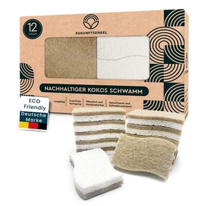 Spülschwamm Nachhaltig Küchen Schwamm Naturschwamm Biologisch Abbaubar 12er Set - Bild 1 von 5
