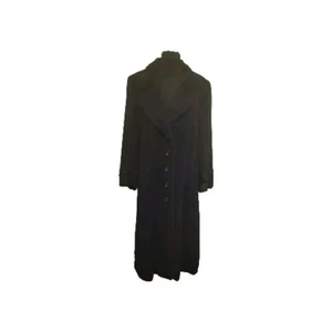 New- Marcona Black Angora Wool Long Dress Coat, Size UK 10, EU 37, US 6. - Picture 1 of 15