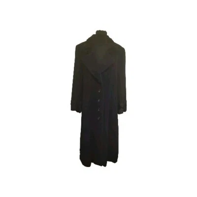 New- Marcona Black Angora Wool Long Dress Coat, Size UK 10, EU 37, US 6. - Image 1 of 4