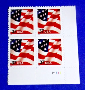 US 3630 "USA" FLAG PLATE# BLOCK OF 4 MNH/SA (37c) STAMPS BUY-IT!! - Picture 1 of 1