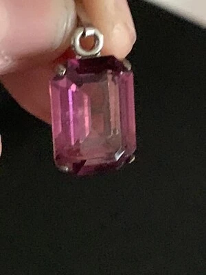 Ciondolo Indiano Pietra Viola Montatura Argento - Immagine 1 di 4