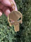 Solid Marvel Punisher High Quality Gold Stainless Steel Skull Pendant Necklace