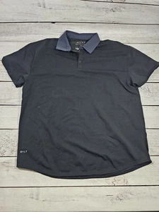 BYLT Drop Cut Polo Mens XXL Polka Dot Collar Lux Navy Blue Shirt Short Sleeve O2 - Picture 1 of 5