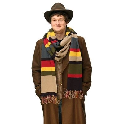 Cachecol listrado Doctor Who 4º médico luxo fantasia Tom Baker - Imagem 1 de 4