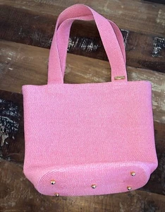 ERIC JAVITS Women's Pink Raffia Tote Handbag Shoulder Bag Tote - Picture 1 of 10