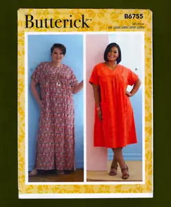 Petite Pullover Dress_Mumu Sewing Pattern (Sizes 26W-32W) Butterick 6755 / 6601 - Picture 1 of 6