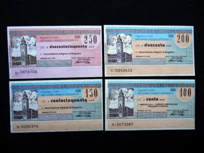 1976 Italy set 4 banknotes checks emergency coins GEM UNC Banca Popolare Bergamo - Image 1 of 2