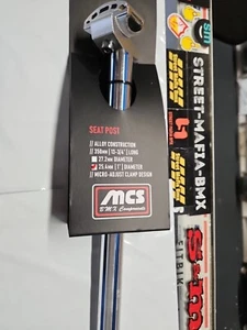 MCS BMX ALEACIÓN AZUL TIJA DE SILLÍN estriada 25,4 mm 350 mm FIT RACE BIKE MTB SE GT nueva - Imagen 1 de 4