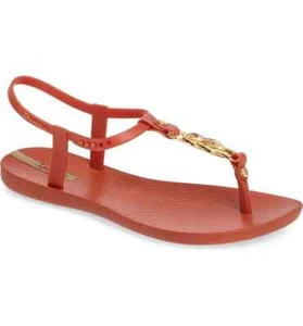 Sandalia Ipanema Premium Infinity coral oscuro con oro para mujer tallas 6 7 8 o 9 nuevas con etiquetas - Imagen 1 de 4
