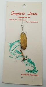 Rara carta da pesca vintage Snyder's Lures con esca swing svizzera Palmerton PA - Foto 1 di 5
