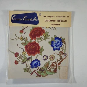 NOS Decalcomanie Vintage Ceramica Angolo Ceramica, Inc Motivo Rose o Fiori - Foto 1 di 3