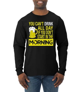 No puedes beber todo el día si no empiezas por la mañana taza de cerveza manga larga - Imagen 1 de 6
