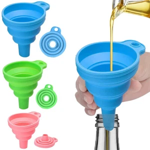 Collapsible Funnel Food Grade Silicone Gel Foldable Hopper Tool for Home Kitchen - Picture 1 of 14