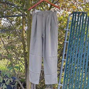 Vintage 90s Stacey Michaels Green Trousers 24" Waist Baggy Tailored - Picture 1 of 8