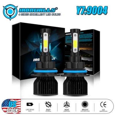 Faros LED 9004 4 lados 6000K haz alto bajo para Dodge Ram 1500 1994-2001 Foto 1 de 4