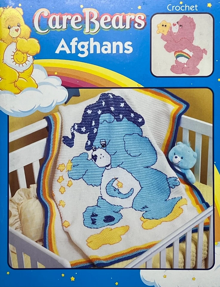 Brand New OOP! CARE BEARS CROCHET AFGHANS, 6 designs, Leisure Arts 3789 - Image 1 of 4