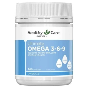 Healthy Care Ultimate Omega 3-6-9 Nachtkerze Ölsäure Fischöl Kapseln 200p - Picture 1 of 2
