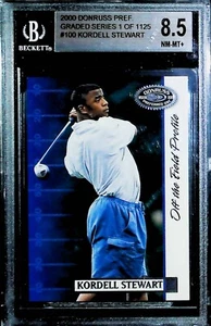 2000 Donruss Pref #100 cordino Stewart /1125 BGS 8,5 NM-MT+ - Foto 1 di 2