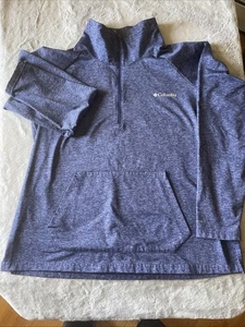 Columbia Pullover Large Blue Quarter Zip Lightweight Omni Wick - Picture 1 of 8