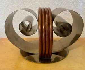 Revere Co. Brass & Walnut Art Deco 1930's Early MCM Bookend by Fred D. Farr - Picture 1 of 9
