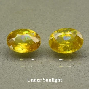 💎 Coppia di Sfene Verde Giallastro Naturale Ovale 1,92ct 2pz - Gemma Alta Lucentezza - Foto 1 di 5