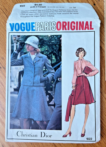 Vogue Paris Original 1022 di Christian Dior taglia 14 UC FF con etichetta originale