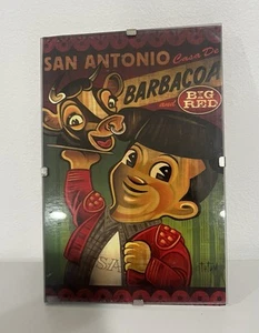 Robert Tatum Casa De Barbacoa Big Red Glass Post CardSmall With Glass On - Picture 1 of 6