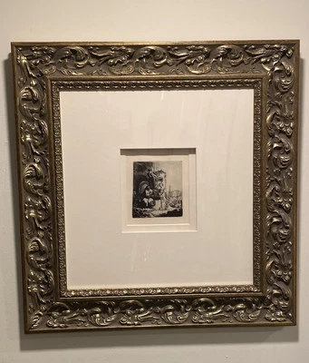 “Christ And The Woman Of Samaria Among Ruins” Etching Lithograph with COA  - Image 1 of 4