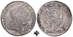 MILANO 30 soldi 1799 RARO ARGENTO ALTA CONSERVAZIONE Francesco II d'Asburgo - Foto 1 di 4
