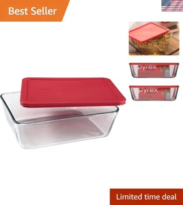 Stylish 11-Cup Rectangular Glass Storage Dish with Seal - Ideal for Meal Prep - Picture 1 of 10