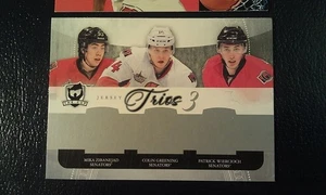 Mika Zibanejad Colin Greening Patrick Wiercioch NHL 2011 The Cup JERSEY Trios 3 - Picture 1 of 1